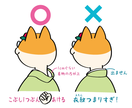 着物イラストの描き方・OK/NG例：後ろ襟