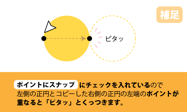 【イラレ初心者向け】Illustratorで作る簡単なキラキラの作り方　手順３-2　正円をコピー