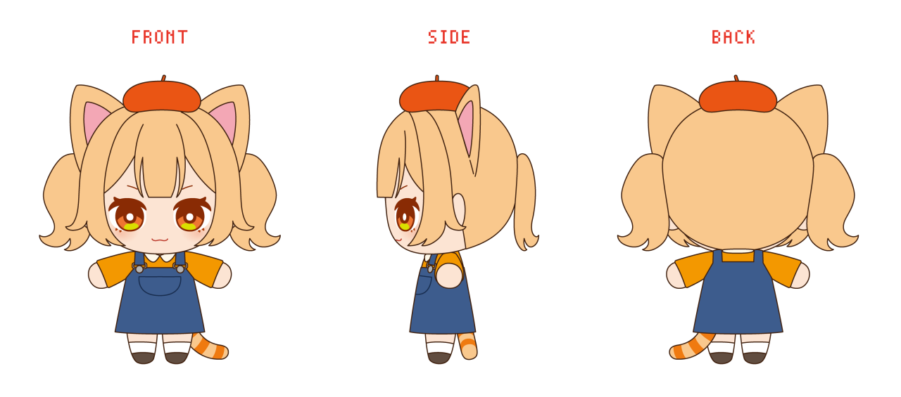 推しぬいの三面図