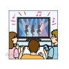 テレビ配信サービスの説明イラスト★表情のないシンプルなタッチ★