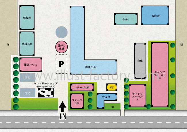 牧場の敷地内マップ お仕事紹介 質問解決ブログ イラスト制作の株式会社アット