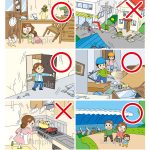 防災フリップ用イラスト★地震で気をつけること