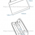 モノクロ線画のお財布イラスト★商品説明用に