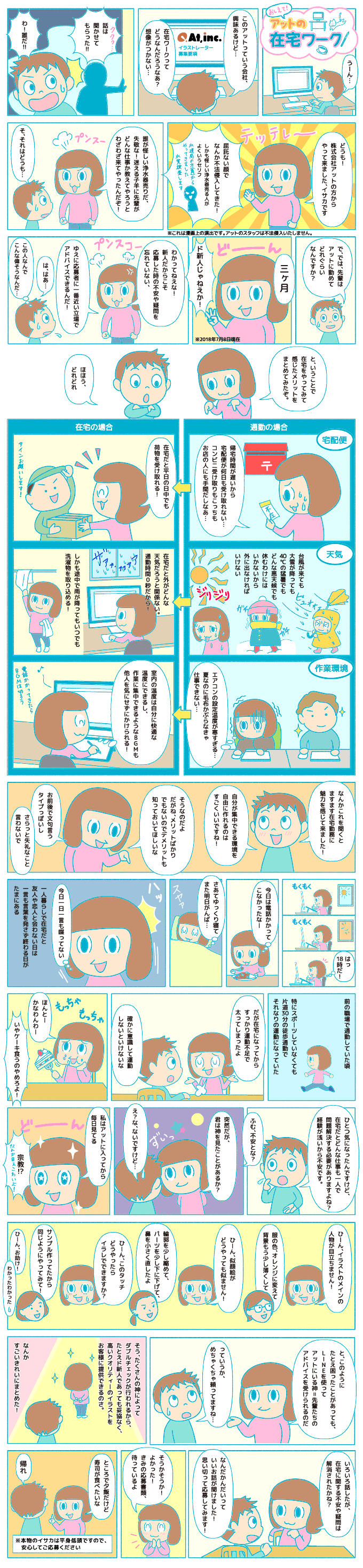 コミカルな在宅勤務のエピソード漫画制作例 A197 イラスト工房