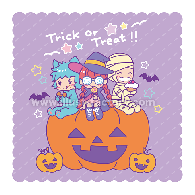 ファンシーグッズ風 かわいいハロウィンのイラスト制作例 01 イラスト工房