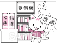 A43-44 書籍用　猫の挿絵　標識