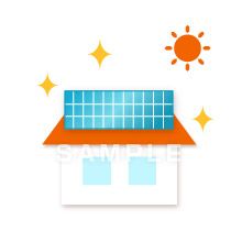 太陽光発電 住宅設備イラスト A45 イラスト工房