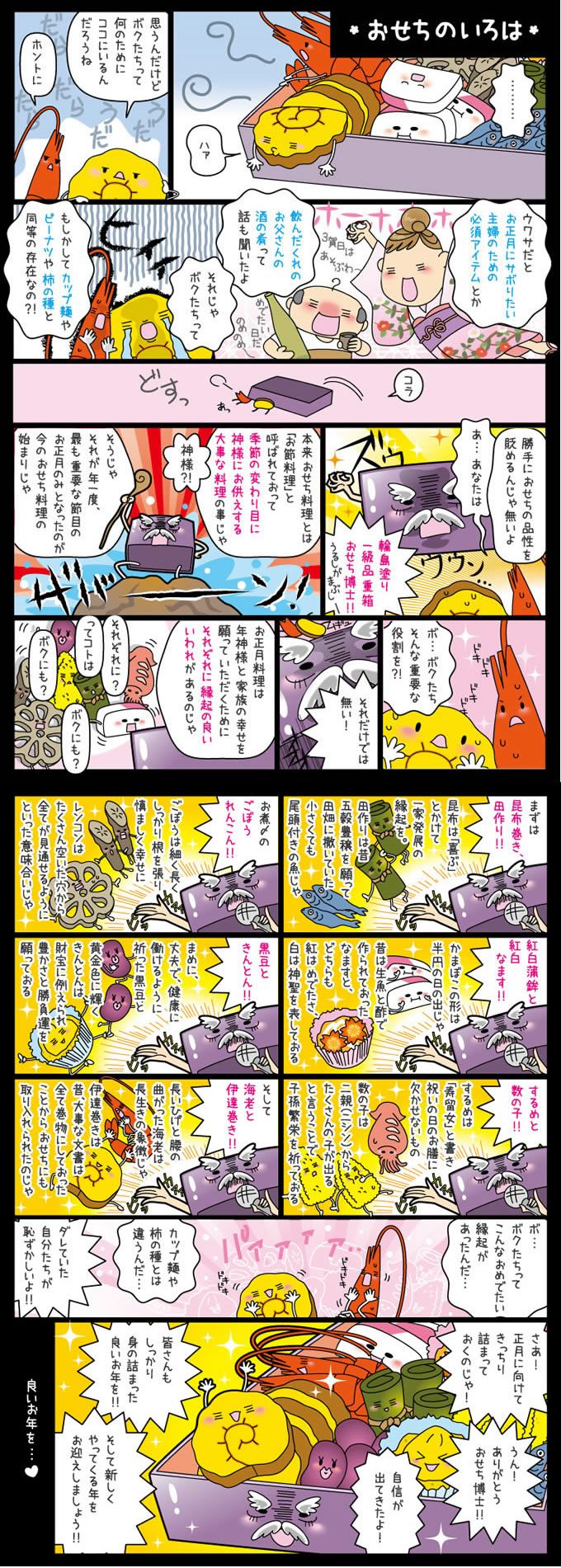 おせち料理の豆知識マンガ制作例 A イラスト工房