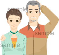 B11-15 中高年夫婦のイラスト作成例