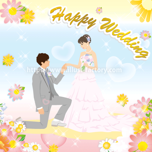 線無しシンプルタッチ結婚式のイラスト制作例 B63 イラスト工房