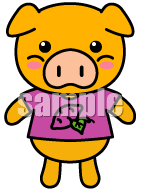 C09-02 ブタ（豚）のキャラクターデザイン例