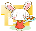 C20-07 ウサギのキャラクター制作例　料理