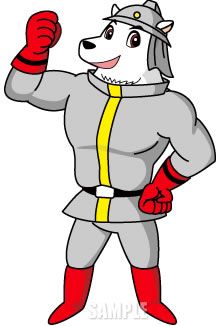 C36-01 白クマのキャラクターデザイン 消防士