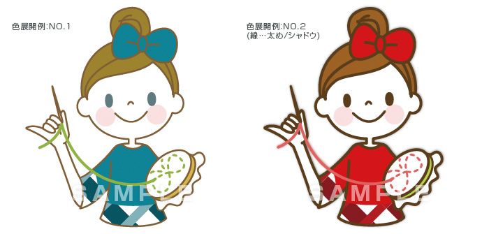 手芸用品店用 女の子キャラクターデザイン例 C67 イラスト工房