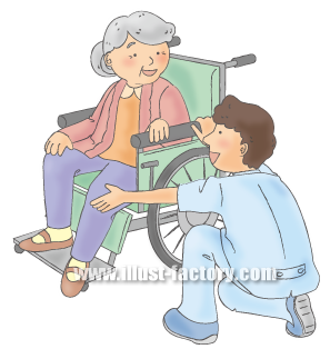 G117-04 車椅子の人物　介護