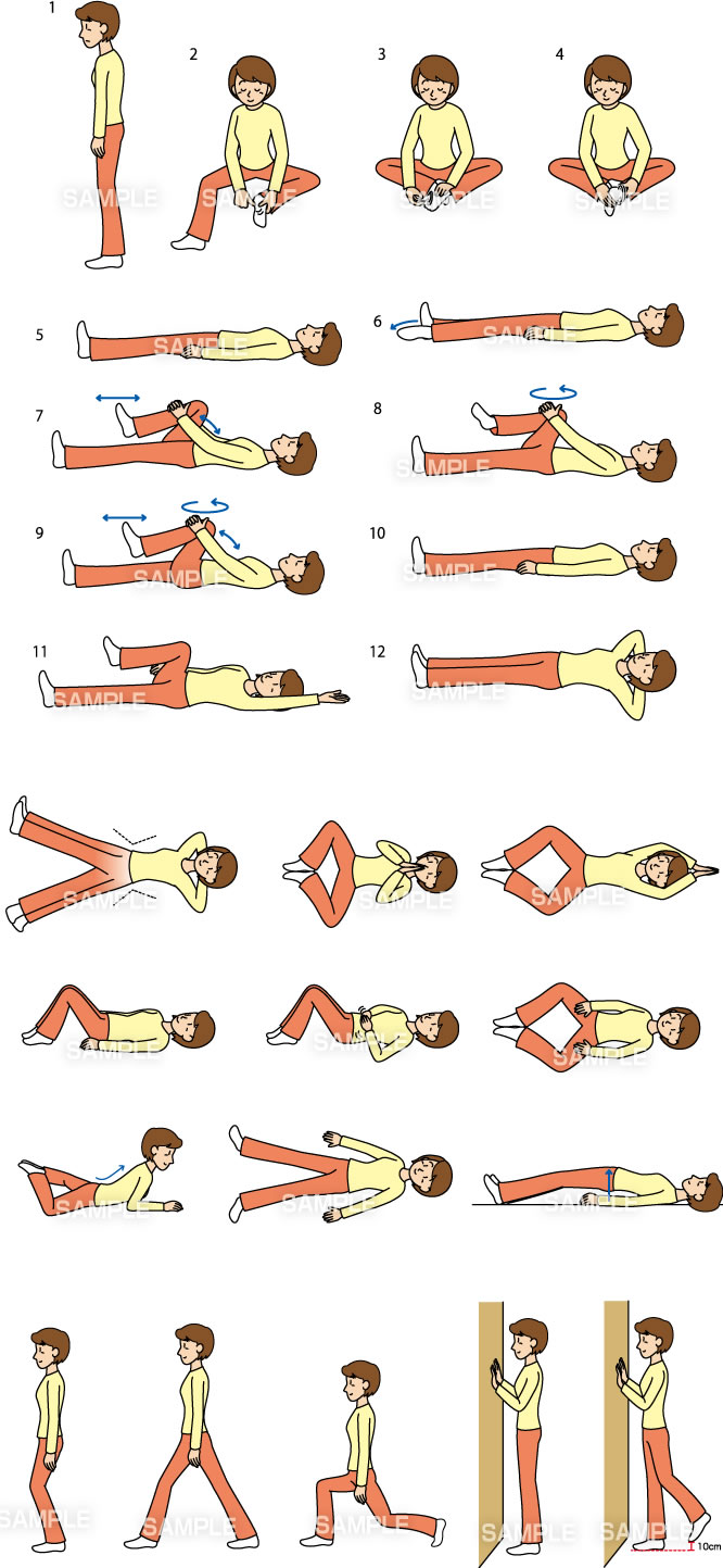ストレッチ説明イラスト作成例g14 イラスト工房