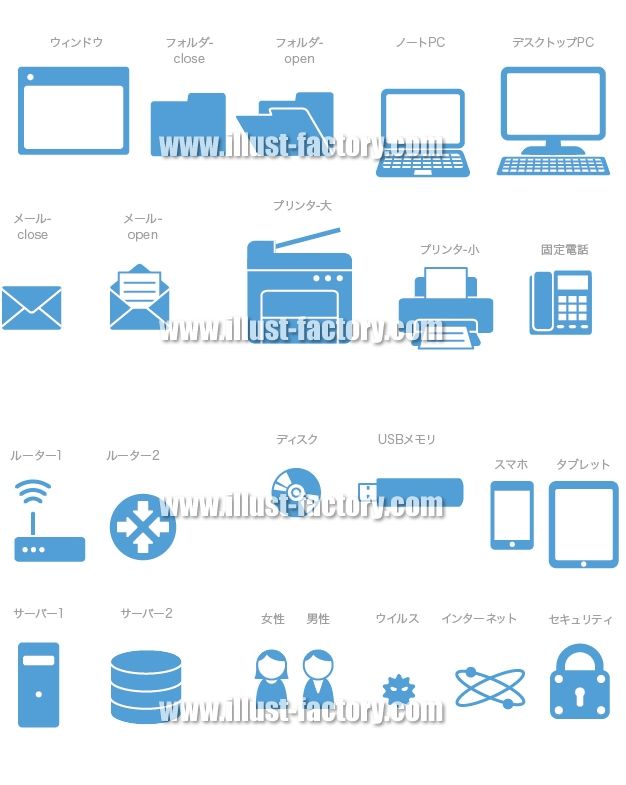 It関連のパソコン セキュリティピクトグラム制作例 G152 イラスト工房