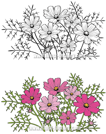 椿 桜 朝顔 コスモス等の花のイラスト制作例 G175 イラスト工房