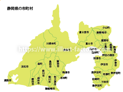 静岡県イラストマップ 教科書子供向けタッチ M48 イラスト工房