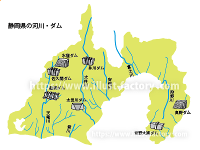 静岡県イラストマップ 教科書子供向けタッチ M48 イラスト工房