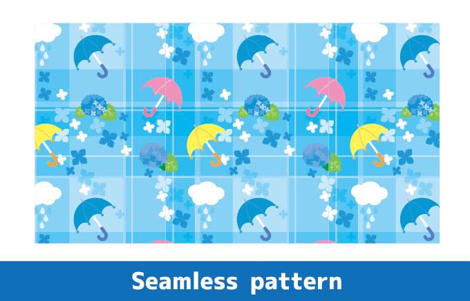 梅雨をイメージしたシームレスパターンのイラスト H169-2