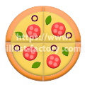 3D風の、リアルな食べ物のイラスト S46-5　ピザ