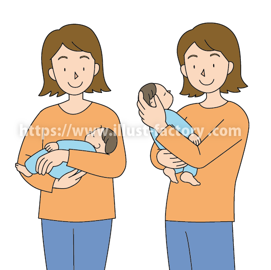 赤ちゃんの抱き方イラスト制作例　G572-5